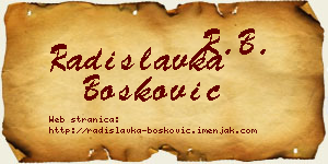 Radislavka Bošković vizit kartica